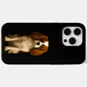 ブラックラグジュアリーiPhone 15 Pro Max キャバリア・スパニエル Case-Mate iPhoneケース (裏面 (横))