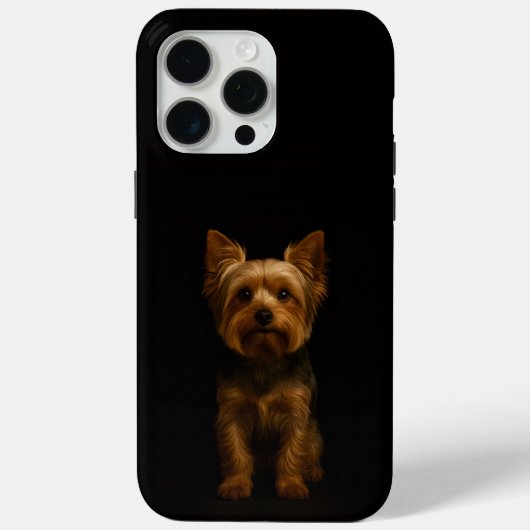 ブラックラグジュアリーiPhone 15 Pro Max ヨークシャーテリア Case-Mate iPhoneケース (裏面)