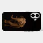 ブラックラグジュアリーiPhone 16 Plus インドゾウ Case-Mate iPhoneケース (裏面 (横))