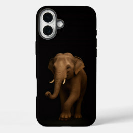 ブラックラグジュアリーiPhone 16 Plus インドゾウ iPhone 16 Plusケース