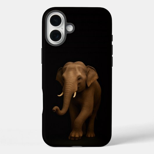 ブラックラグジュアリーiPhone 16 Plus インドゾウ Case-Mate iPhoneケース (裏面)