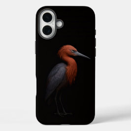 ブラックラグジュアリーiPhone 16 Plus、Reddish Egret(ベニシギサギ) iPhone 16 Plusケース