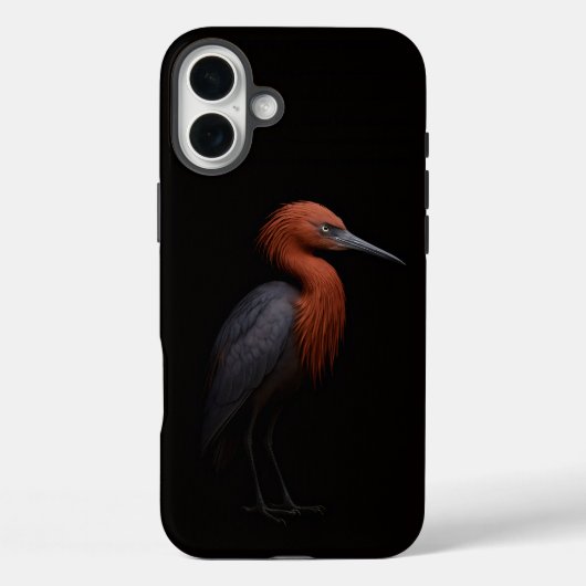 ブラックラグジュアリーiPhone 16 Plus、Reddish Egret(ベニシギサギ) Case-Mate iPhoneケース (裏面)