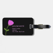 ブラックラゲージタグにピンクの花 ラゲッジタグ (裏面横)