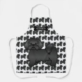 ブラックラサアッソーカワイトマンガードッグ&ネーム エプロン (正面)