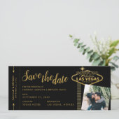 ブラックラスベガス搭乗券の写真日付を保存 案内状 (スタンド正面)