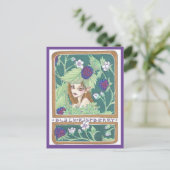 ブラックラズベリーフェアリーファンタジーアールヌーボープリント ポストカード (スタンド正面)