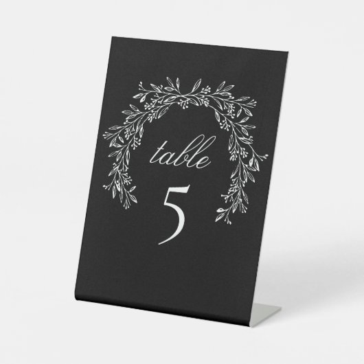 ブラックラックスクラシックボタニカルクレストテーブル 台座サイン (正面)