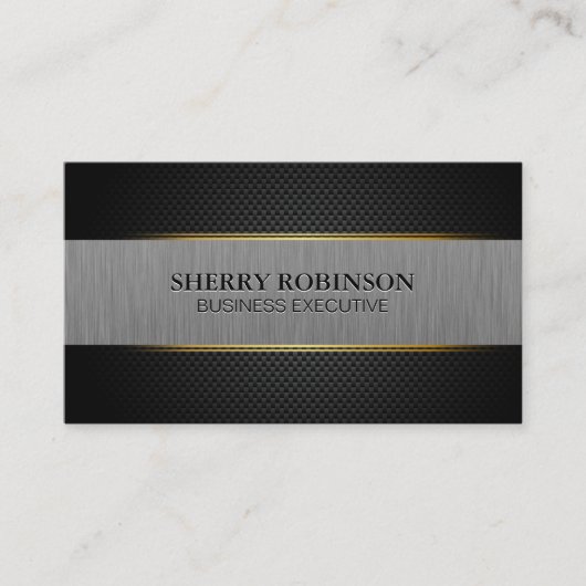 ブラックラックスメッシュ |金属ブラシ付きバナー 名刺 (正面)