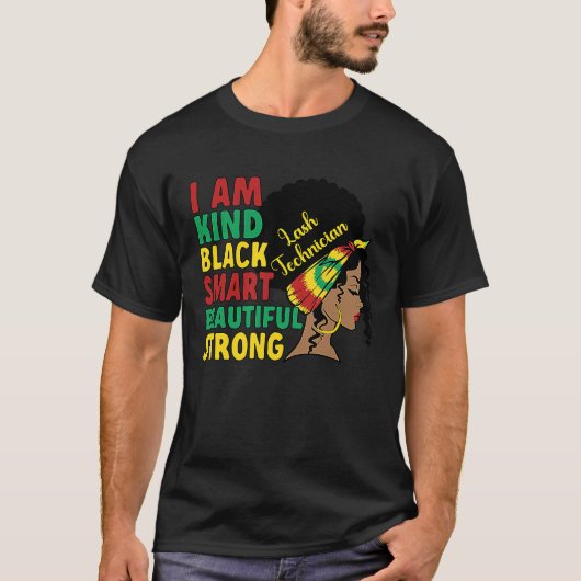 ブラックラッシュテクニシャンAfrican Lash Tech Tシャツ (正面)