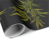 ブラックラッピングに緑パーソナライズされたの芽紙 ラッピングペーパー (ロールコーナー)