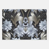 ブラックラッモダンピング紙フラットシートセット3 ラッピングペーパーシート (正面2)