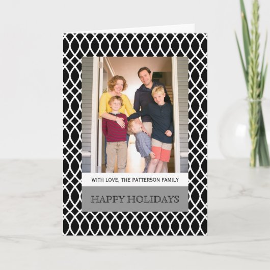 ブラックラテエレガントィスホリデーフォトグリーティングカード シーズンカード (正面)