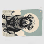 ブラックラバドールレトリエバーゴルフタオル ゴルフタオル (横)