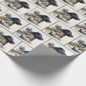 ブラックラバラドールレトリエバーとマラードダックス ラッピングペーパー (角)