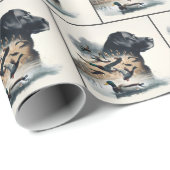 ブラックラバラドールレトリエバーとマラードダックス ラッピングペーパー (ロールコーナー)