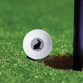 ブラックラビットシルエットイースターバニー ゴルフボール