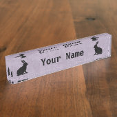 ブラックラビットシルエットイースターバニー デスクネームプレート (側面)