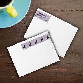 ブラックラビットシルエットイースターバニー ラップアラウンドラベル