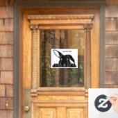 ブラックラビットシルエットウィンドウデカール ウィンドウサイン (ホームデコレーション)