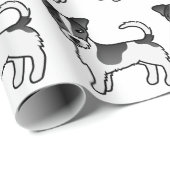 ブラックラフなコートジャックラッセルテリア犬のパターン ラッピングペーパー (ロールコーナー)