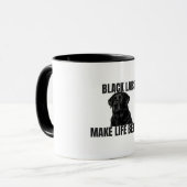 ブラックラブが生活をもっと豊かに ブラックラブラドール コーヒー マグカップ (正面左)