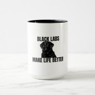ブラックラブが生活を豊かにする – ブラックラブラドッグコーヒー マグカップ