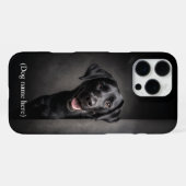 ブラックラブのオーダーメイド肖像画 iPhoneケース (裏面横)