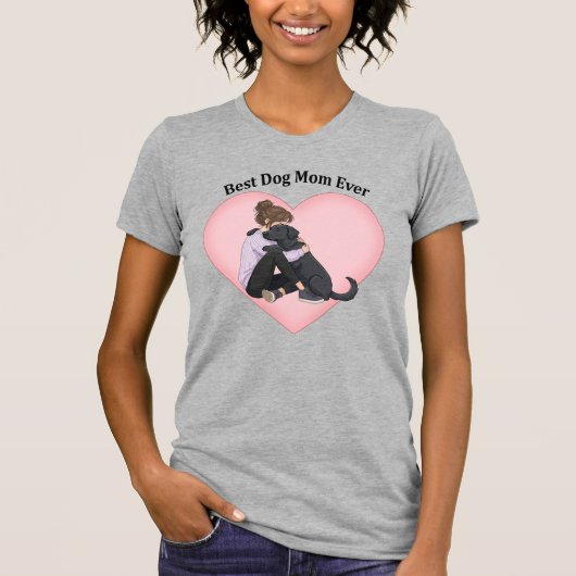 ブラックラブの愛犬家の母 Tシャツ (正面)