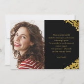 ブラックラブの目盛りキャップ金箔感謝していと 招待状 (裏面)