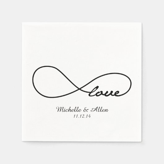 ブラックラブインフィニティ結婚ズ紙ナプキンズセット スタンダードカクテルナプキン (正面)