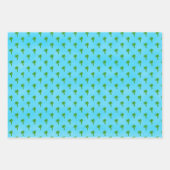 ブラックラブサンタサーフボードカモメギフトラップセット3 ラッピングペーパーシート (正面3)