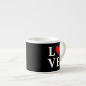 ブラックラブハートモダントレンディー エスプレッソカップ (正面右)