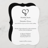 ブラックラブハート結婚式招待状 招待状 (正面/裏面)