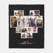 ブラックラブフォトコラージュ フリースブランケット (正面)