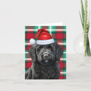 ブラックラブラドルクリスマスドッグホリデープレイド シーズンカード