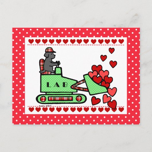 ブラックラブラドールがあなたのハートを盗んだ ポストカード (正面)