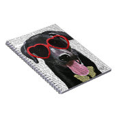 ブラックラブラドールとハートサングラス ノートブック (右側)