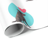 ブラックラブラドールとハートバルーン包装紙 ラッピングペーパー (ロールコーナー)