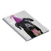 ブラックラブラドールとパーティー帽子 ノートブック (右側)