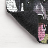 ブラックラブラドールとパーティー帽子 マウスパッド (コーナー)