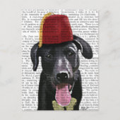 ブラックラブラドールとフェズ ポストカード (正面)