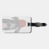 ブラックラブラドールとフェズ ラゲッジタグ (裏面横)