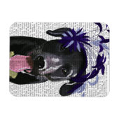 ブラックラブラドールとブルーマジネーター マグネット (横)