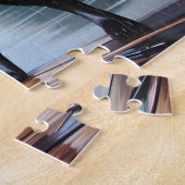 ブラックラブラドールと湖 ジグソーパズル (側面)