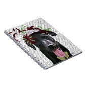 ブラックラブラドールと緑の魅力器 ノートブック (右側)