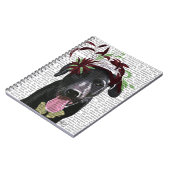 ブラックラブラドールと緑の魅力器 ノートブック (左側)