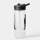 ブラックラブラドールのシルエットイラストレーション ウォーターボトル (左面)