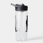 ブラックラブラドールのシルエットイラストレーション ウォーターボトル (右面)