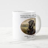 ブラックラブラドールの忠誠と絆 ジャンボコーヒーマグカップ (正面右)